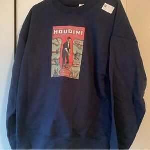 Houdini Graphic Navy Blue Sweatshirt-Brand New!